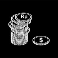 Dollar To Rupiah, Dollar to IDR Icon Symbol. Money Currency Value. Vector Illustration