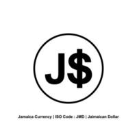 Jamaica Currency, JMD, Jamaican Dollar Icon Symbol. Vector Illustration