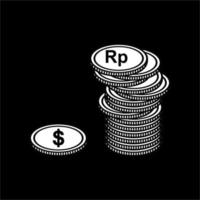 Dollar To Rupiah, Dollar to IDR Icon Symbol. Money Currency Value. Vector Illustration