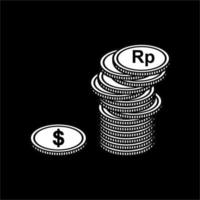 Dollar To Rupiah, Dollar to IDR Icon Symbol. Money Currency Value. Vector Illustration