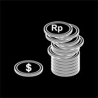 Dollar To Rupiah, Dollar to IDR Icon Symbol. Money Currency Value. Vector Illustration