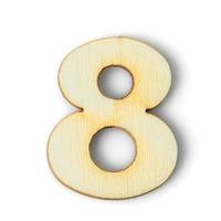 Wooden numeric 8 with  shadow on white photo