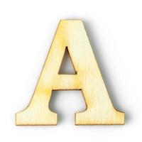 letra del alfabeto de madera con sombra paralela a