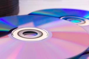 Closeup compact discs photo