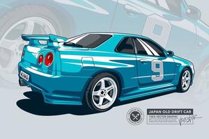 Japanese Old Drift Car vector