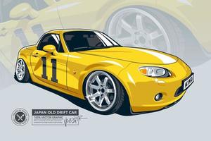 Japanese Old Drift Car vector