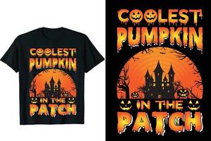 coolest pumpkin t-shirt design vector