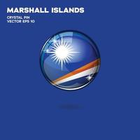 botones 3d de la bandera de las islas marshall vector