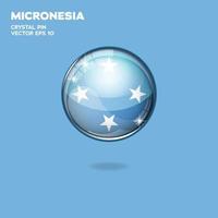 botones 3d de la bandera de micronesia vector