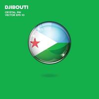 Djibouti Flag 3D Buttons vector