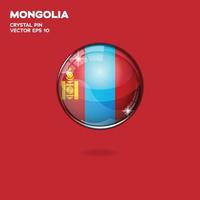 Mongolia Flag 3D Buttons vector