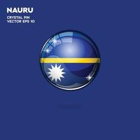 botones 3d de la bandera de nauru vector