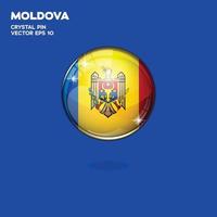 moldavia bandera botones 3d vector