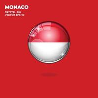 Monaco Flag 3D Buttons vector