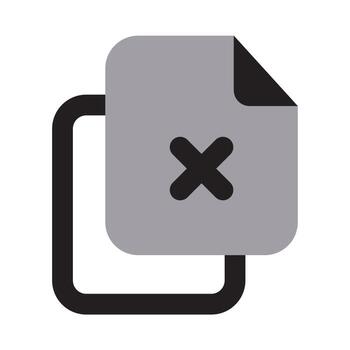 Copy File Failed Icon Solid vector
