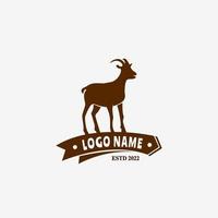 cabra. logotipo de cabra. logotipo de cabra vintage. plantilla de diseño de logotipo de granja de cabra vintage retro. vector