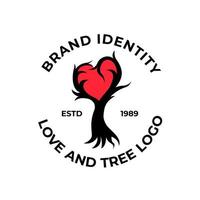 tree and love logo. twigs love logo. tree in the shape of a love logo. Silhouette of a tree branch in the shape of a heart. tree branch in the shape of a heart. love logo. vector