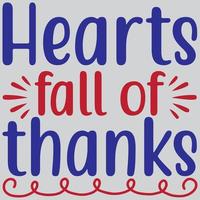 Hearts fall of thanks. vector