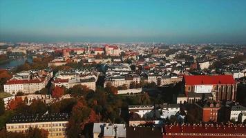 vista aérea do distrito histórico da cidade velha de cracóvia, stare miasto video