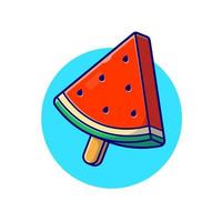 Watermelon Popsicle Cartoon Vector Icon Illustration. Food  Holiday Icon Concept Isolated Premium Vector. Flat Cartoon  Style