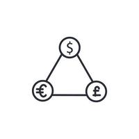 iconos de cambio de moneda símbolo elementos vectoriales para web infográfico vector