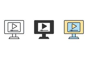 iconos de video símbolo elementos vectoriales para web infográfico vector