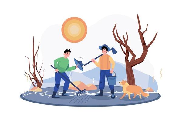 High Temperatures Illustration concept on white background