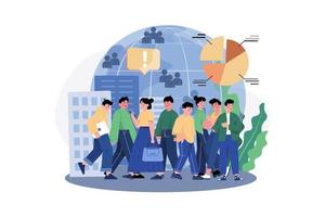 Overpopulation Illustration concept on white background vector