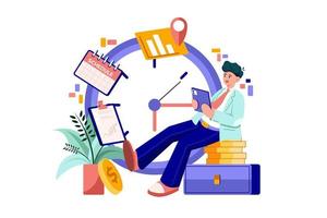 hombre de negocios con su horario vector