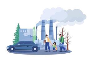 Air Pollution Illustration concept on white background vector
