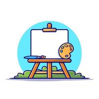 Easel Art Board, Paint pallet And Paint Brush Cartoon Vector  Icon Illustration. Art Object Icon Concept Isolated Premium  Vector. Flat Cartoon Style