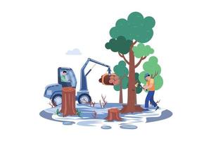 Forest Cutting Illustration concept on white background vector