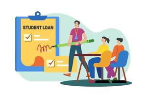 Student applying for student loan vector