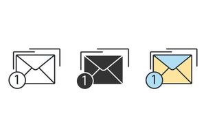 elementos de vector de símbolo de iconos de correo para web de infografía