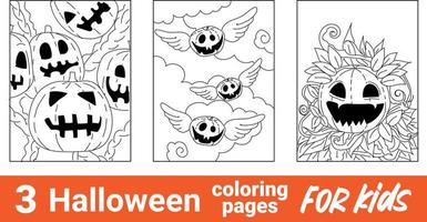 vector casa embrujada ilustración en blanco y negro. libro para colorear de halloween. calabaza en el sombrero.