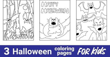 Vector haunted house black and white illustration. Halloween coloring book. Pumpkin in the hat.
