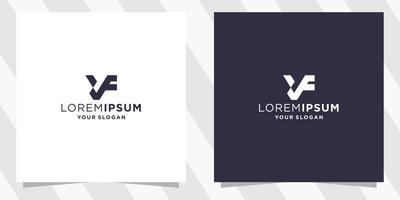 letter vf fv logo design template vector