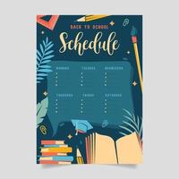 Back to school time table template vector