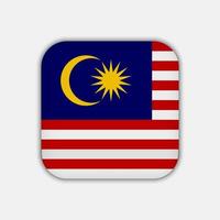 Malaysia flag, official colors. Vector illustration.