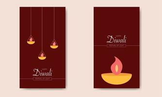 Happy Diwali With Candle Bundle Template vector