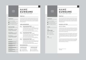 Creative Resume Page 1 Layout Set with White Accents Vector