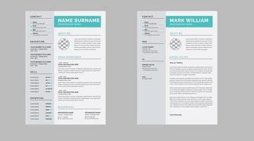 Resume Layout with Green cv template vector