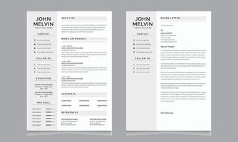 Creative  Minimal Resume Templates, Gray Minimal cv design vector