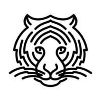 lineart tiger head logo illustration vector