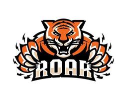 Tiger roar illustration logo template vector