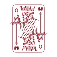 King holding sword playing card vector