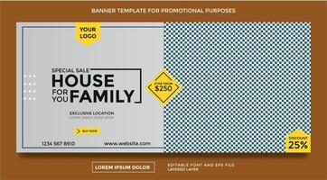 residential home sale theme banner template vector