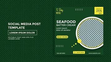 food sale theme social media post template vector