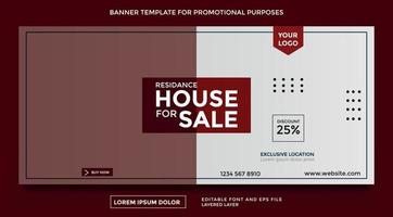 residential home sale theme banner template vector