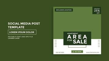 residential house sale theme social media post template vector